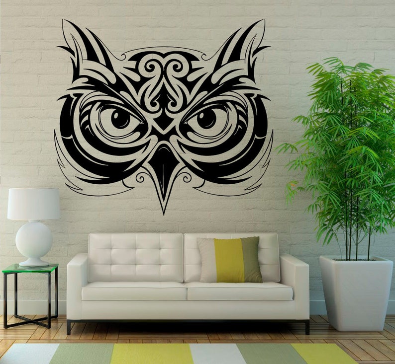Owl Wall Decal Bird Vinyl Sticker Housewares Animal Art Modern Etsy