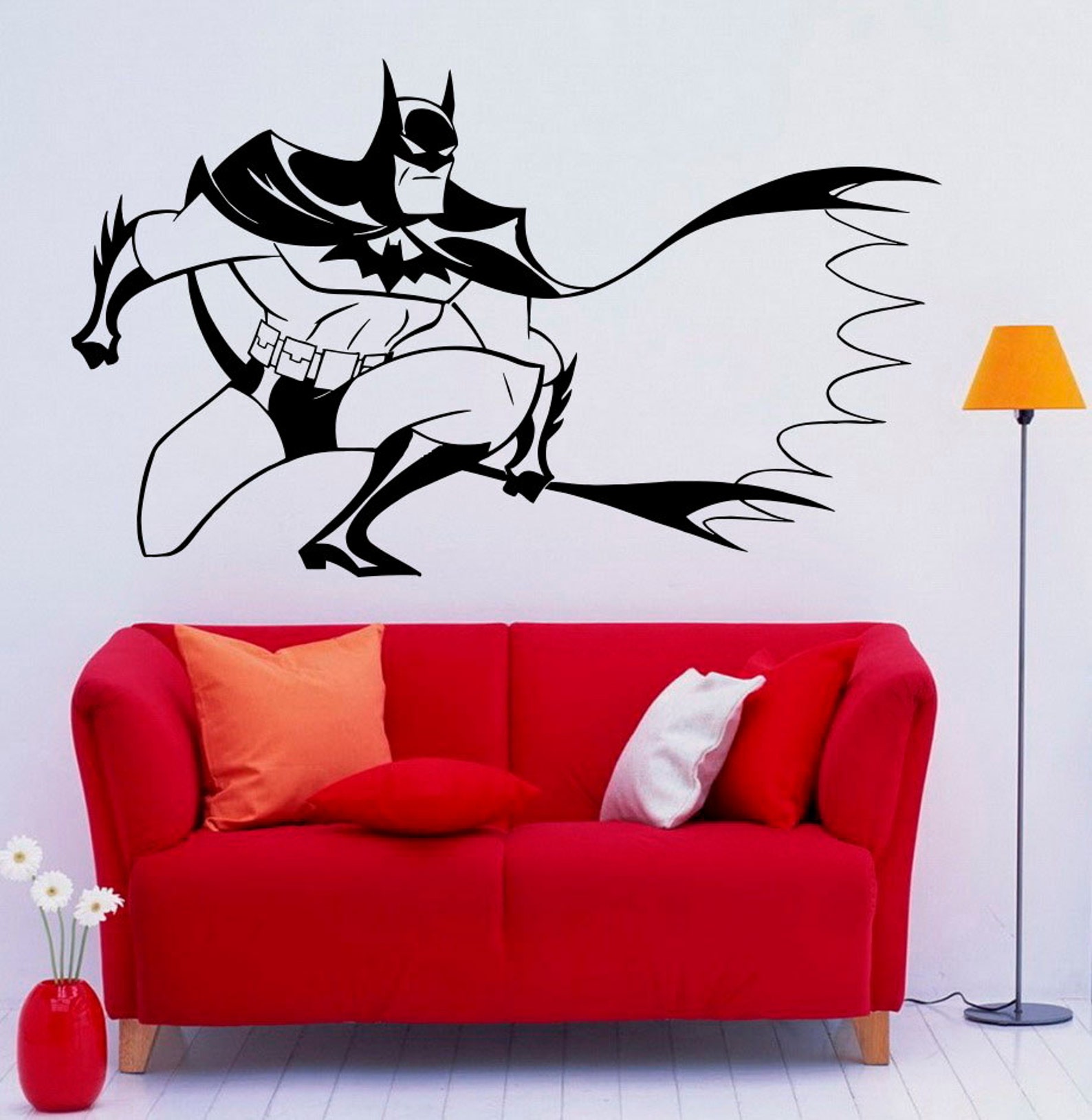 Batman Wall Vinyl Decal Dark Knight Wall Sticker Interior Home Etsy