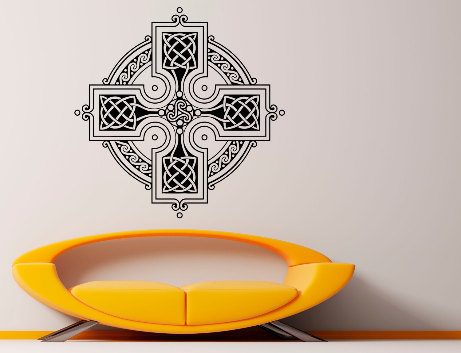 Celtic Cross Wall Decal Celtic Wall Vinyl Decal Interior Home Etsy