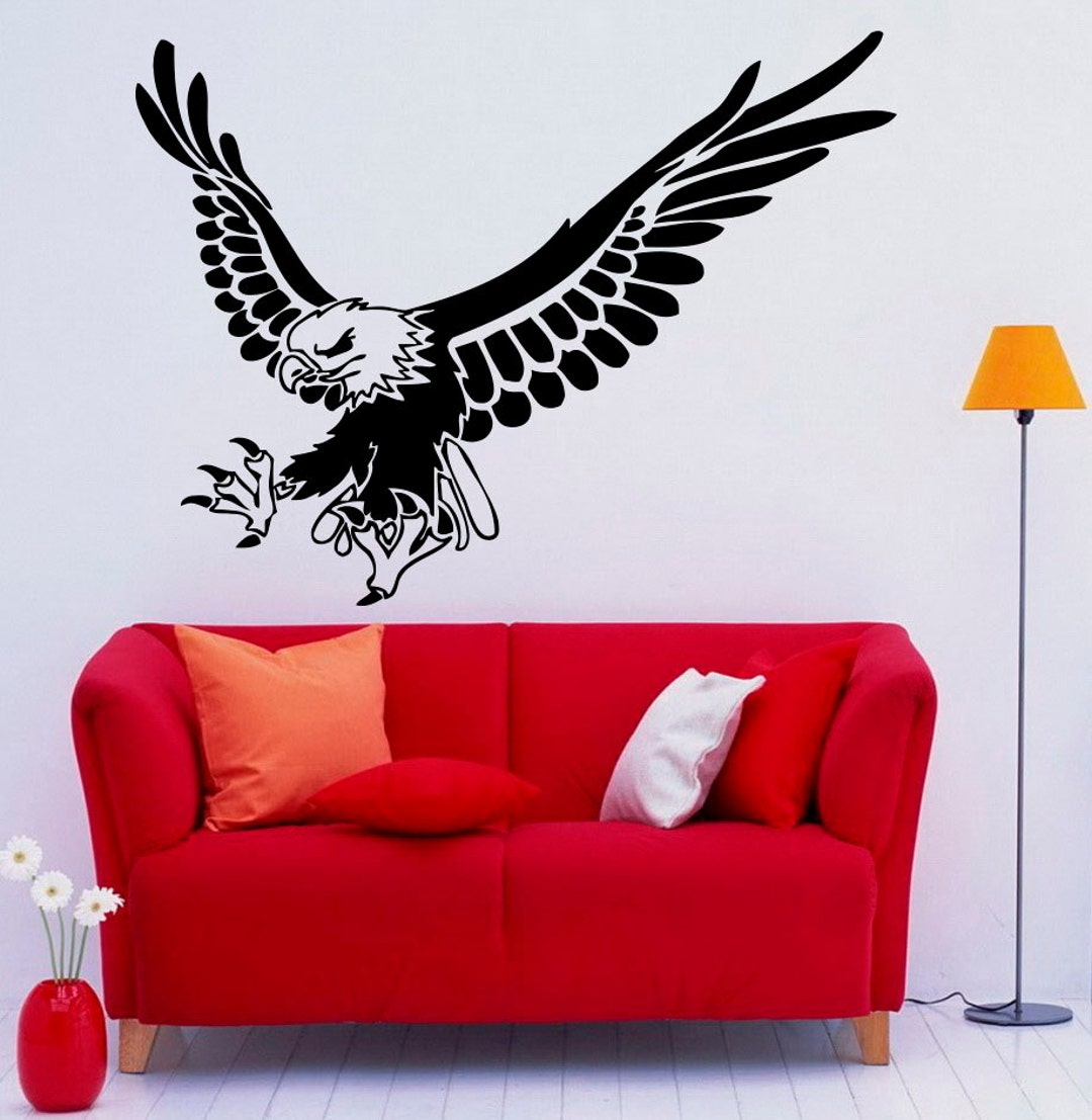 Eagle Wall Decal Bird of Prey Vinyl Sticker Hawk Murals Modern Interior