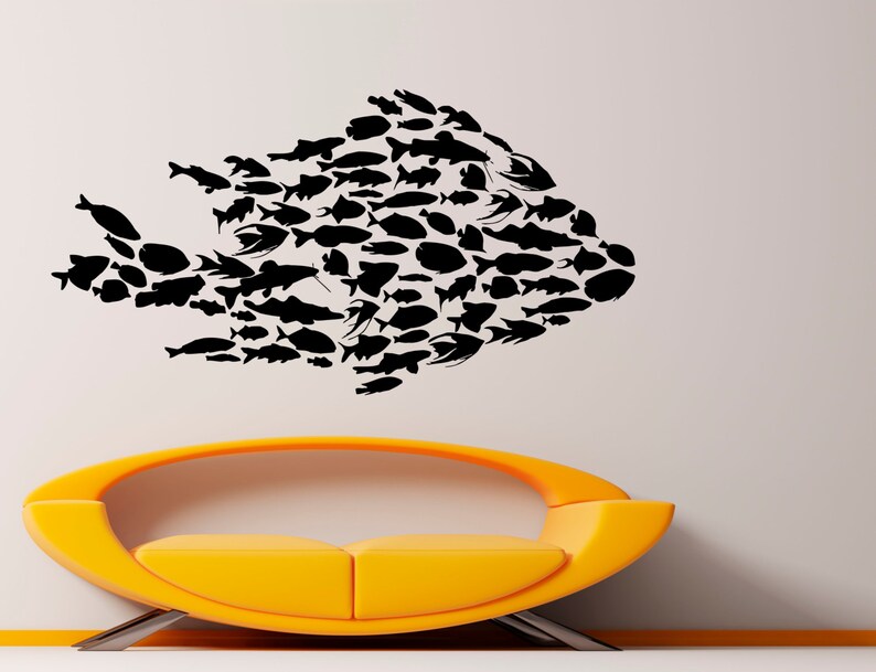 Fish Wall Decal Ocean Sea Water Animals Vinyl Sticker Art Etsy