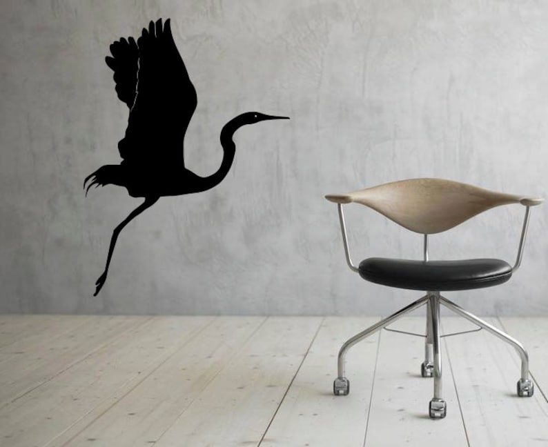 Heron Wall Decal Bird Vinyl Sticker Lake Backwater Interior Etsy