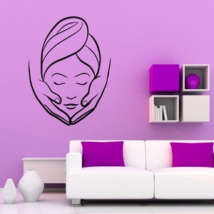 Spa Beauty Salon Wall Vinyl Decal Massage Sticker Girl Woman Art Modern Design Murals Interior Beauty Salon Decor (3spa)