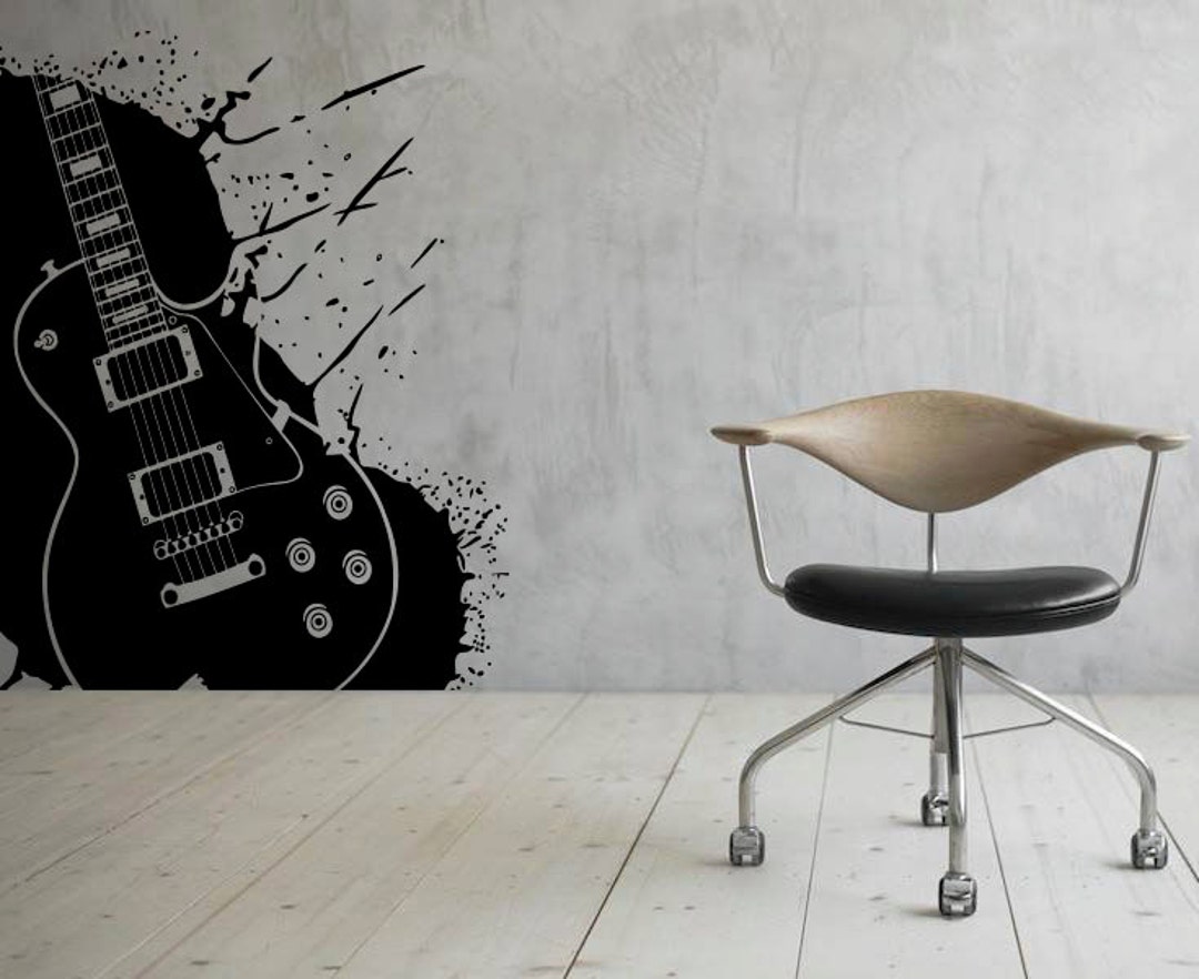 Guitar Wall Decal Wall Vinyl Sticker Musical Instrument Home Interior Removable Bedroom Decor