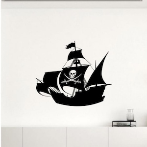 Pirate Ship Wall Decal Vinyl Decal Sticker Sea Boat Ocean Nursery Kids ...