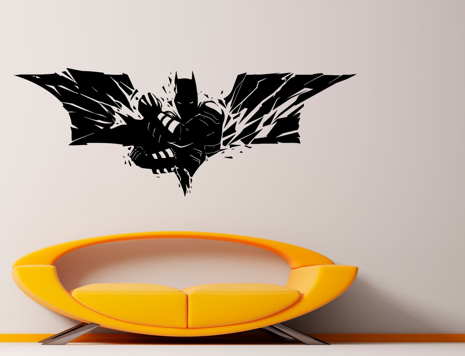 Batman Wall Decal Dark Knight Vinyl Sticker Comics Superhero Etsy