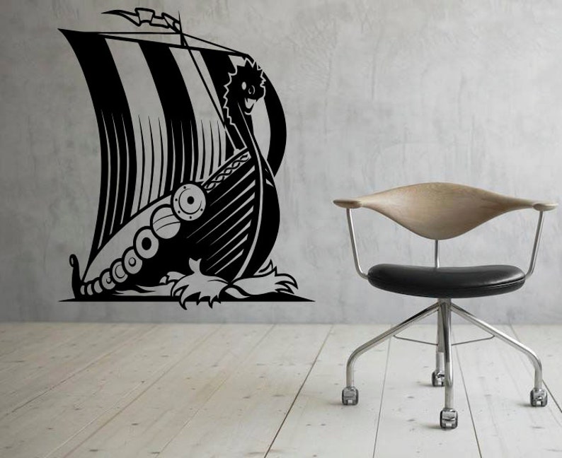 Viking Ship Wall Decal Vinyl Decal Sticker Murals Sea Boat Etsy