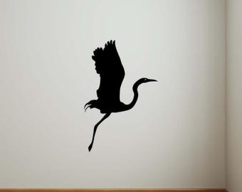 Heron Wall Decal Bird Vinyl Sticker Lake Backwater Interior Home Decor Murals (4bir4p)