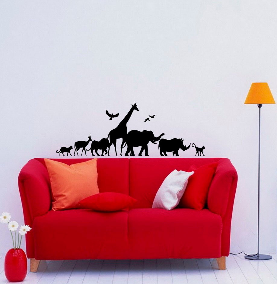 African Safari Wall Decal Vinyl Stickers Animals Housewares Etsy