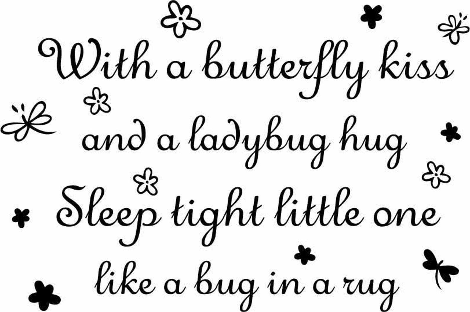 Butterfly Kiss Wall Quotes Decal Vinyl Sticker Home Interior Etsy