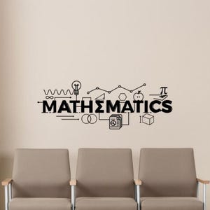 Mathematics Wall Decal Vinyl Sticker Math Teacher Gift Science Technology Art Design School Classroom Interior (6nr)