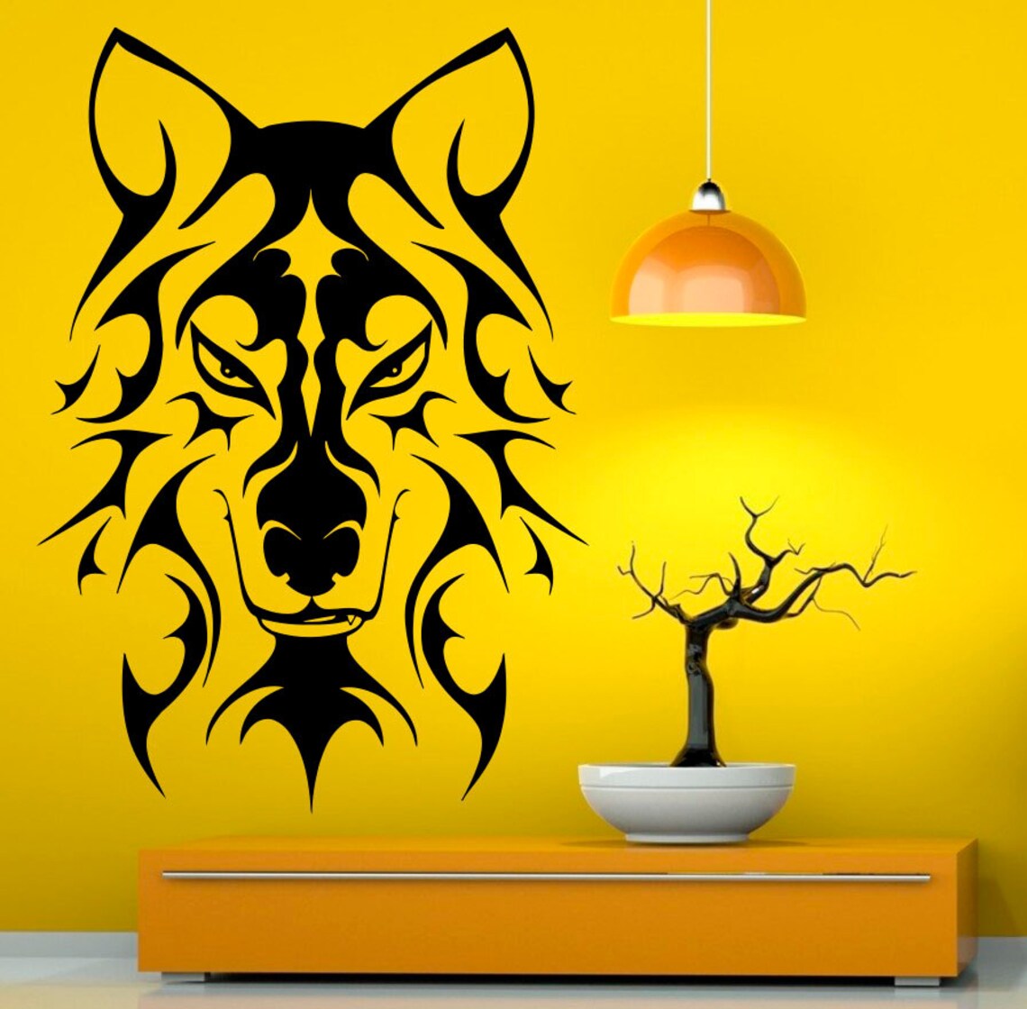 Wolf Wall Decal Animal Vinyl Stickers Cool Decor for Living Etsy