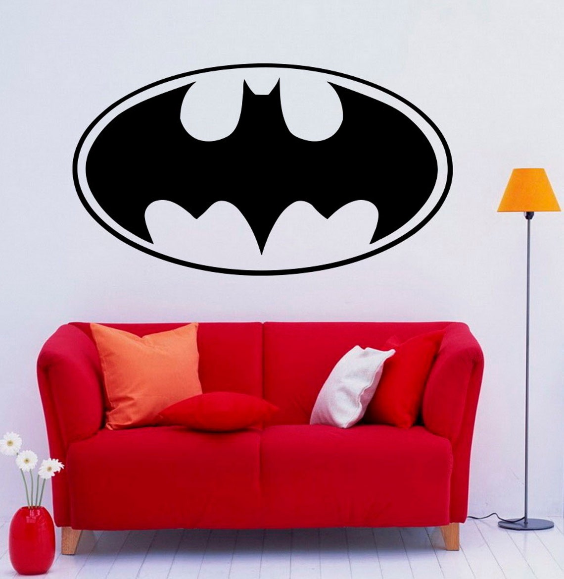 Batman Logo Wall Vinyl Decal Dark Knight Wall Sticker Etsy