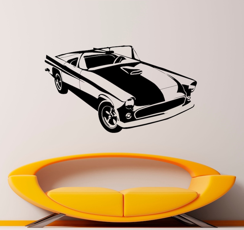 Retro Car Wall Decal Wall Vinyl Sticker Classic Vintage Car Etsy