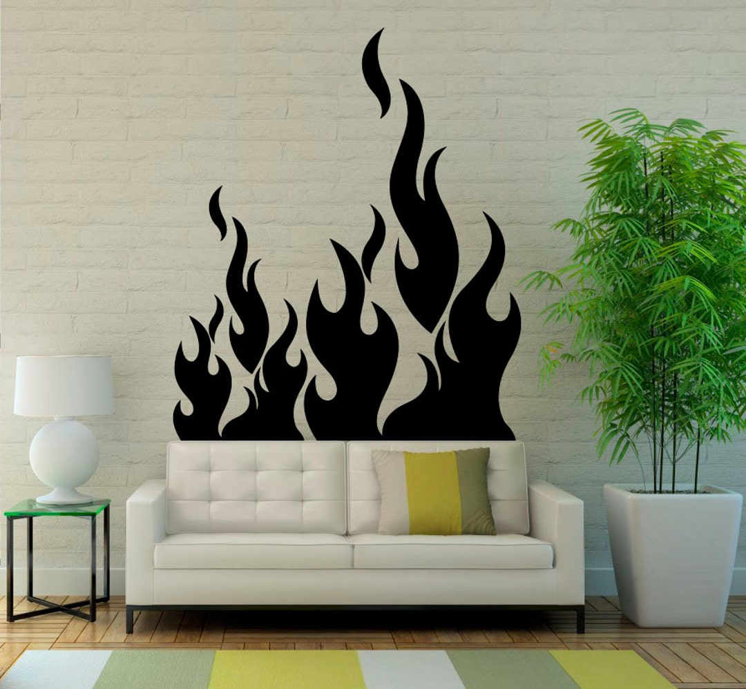 Fire Flame Wall Vinyl Decal Stickers Art Design Beautiful Burning