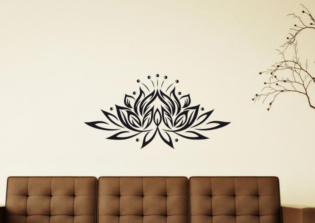 Lotus Wall Decal Vinyl Sticker Beautiful Flower Yoga Art Bedroom Home ...