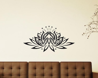 Lotus Wall Decal Vinyl Sticker Beautiful Flower Yoga Art Bedroom Home Decor (8lts)