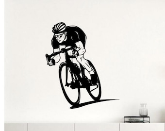 Calcomanía de vinilo para pared con diseño de bicicleta, ideal como regalo para ciclistas, decoración para el hogar (7bc1l)