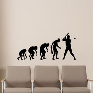 Honkbal evolutie muur vinyl sticker sport stickers kunst design muurschilderingen design interieur woondecoratie (9bsb2)