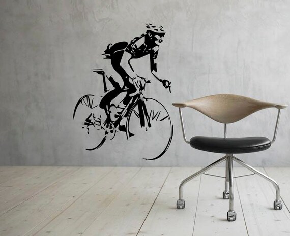 Ciclista bicicleta pared calcoman a carretera bicicleta vinilo pegatina Racing Sport Home Decor 102nr