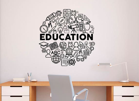 education wall decal vinyl sticker school science home office | etsy