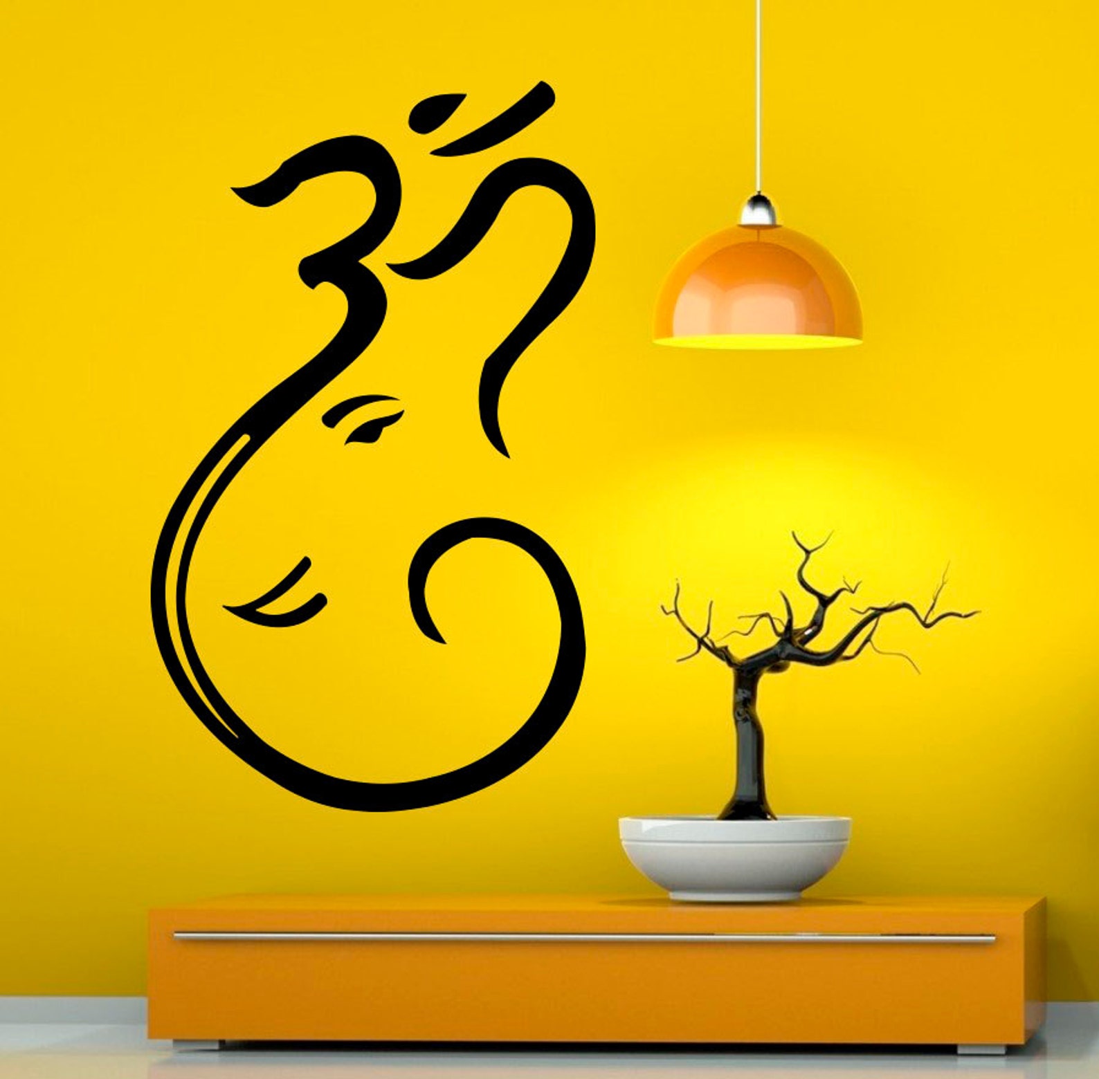 Om Symbol Wall Decal Vinyl Sticker Buddha Sacred Art Murals Etsy