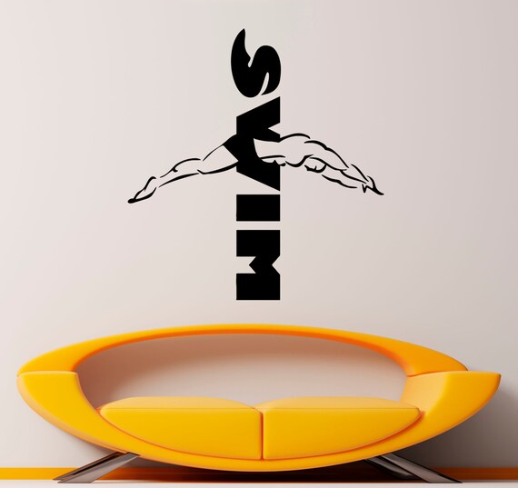 Swimming Wall Decal Vinyl Stickers Water Sports Art Interior Bedroom Removable Home Decor (12swm)