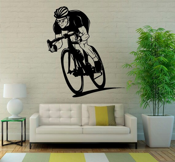 bicycle wall decal wall vinyl sticker sport bike home interior | etsy
