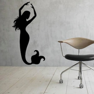 Sirène mur vinyle autocollant beauté mer Animal eau nymphe autocollant intérieur maison Art déco (2merm)