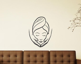 Spa Beauty Salon Wall Vinyl Decal Massage Sticker Girl Woman Art Modern Design Murals Interior Beauty Salon Decor (3spa)
