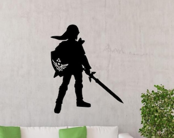 Zelda Link Wall Decal Vinyl Sticker Video Game Kids Playroom Decor Wall Art Decor (82nr)