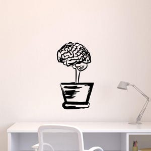 Brain Wall Vinyl Decal Sticker Science Office Interior Motivational Home Stem Lab Decor (54nr)
