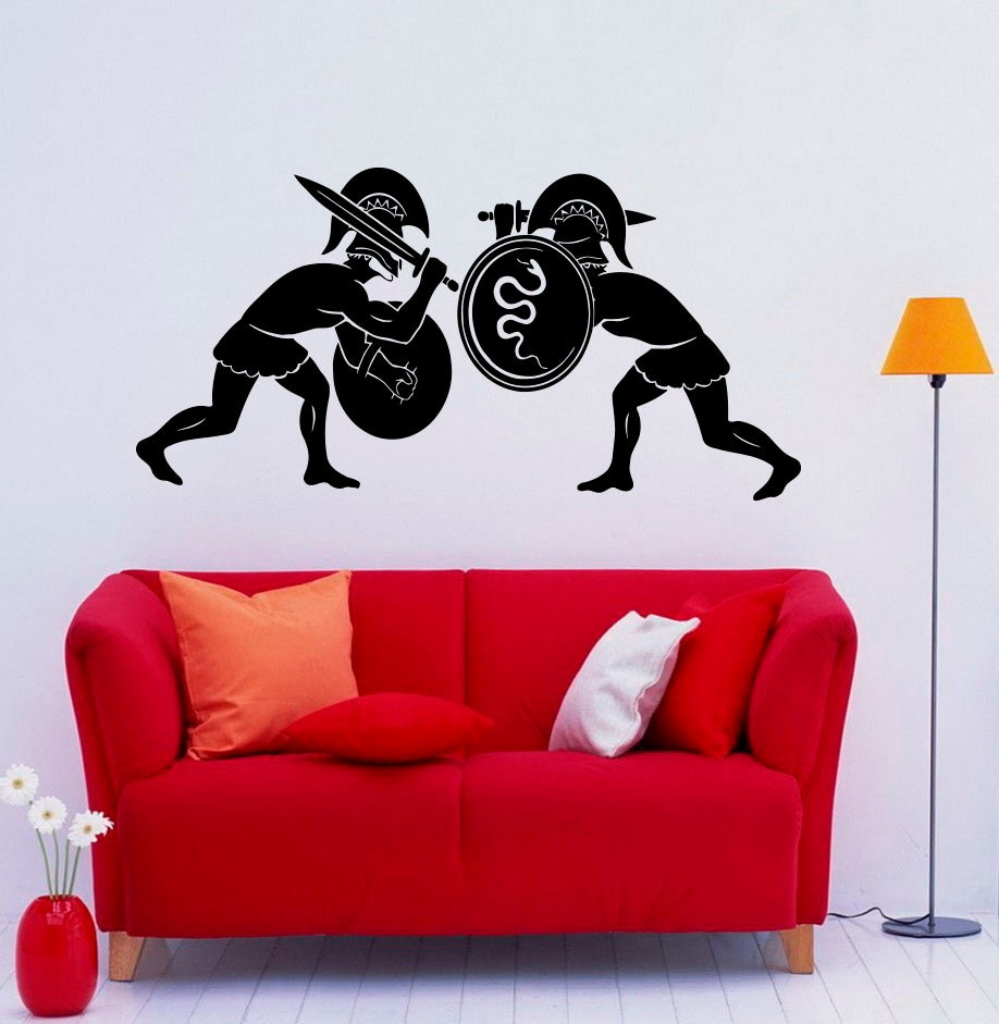 Gladiators Wall Decal Vinyl Stickers Arena Warriors Art Etsy