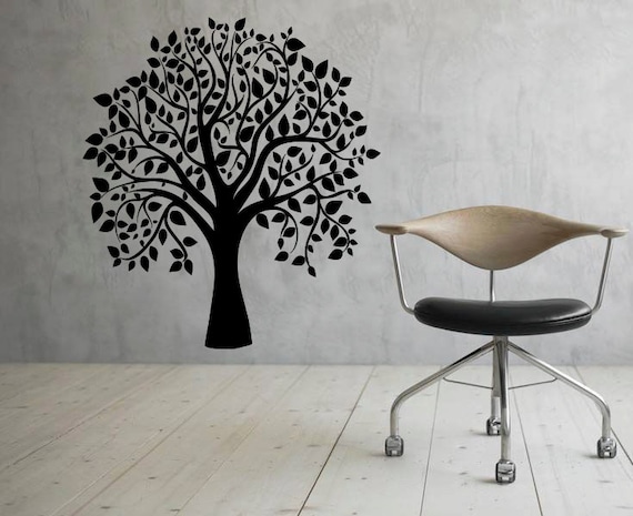 Tree Wall Decal Floral Patterns Interior Wall Vinyl Sticker Nature Art Design Murals (3tr2)