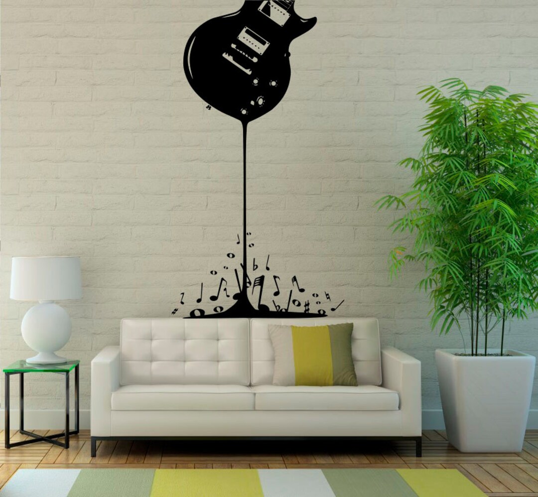 Guitar Wall Decal Wall Vinyl Sticker Musical Instrument Home Interior ...