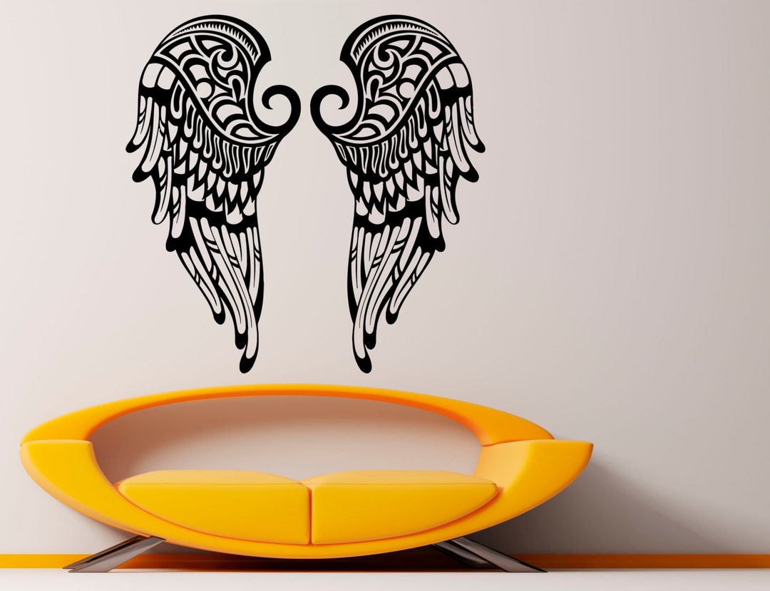 Angel Wings Wall Decal Flight Vinyl Decal Sticker Murals Interior Decor ...