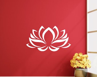 Lotus Wall Decal Vinyl Sticker Yoga Studio Beautiful Flower Meditation Wall Art Bedroom Interior Removable Home Decor (1lts)