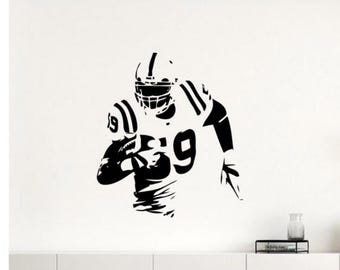 Calcomanía de vinilo para pared con diseño de jugador de fútbol americano, ideal para el Super Bowl, decoración interior extraíble para el hogar (1afl)