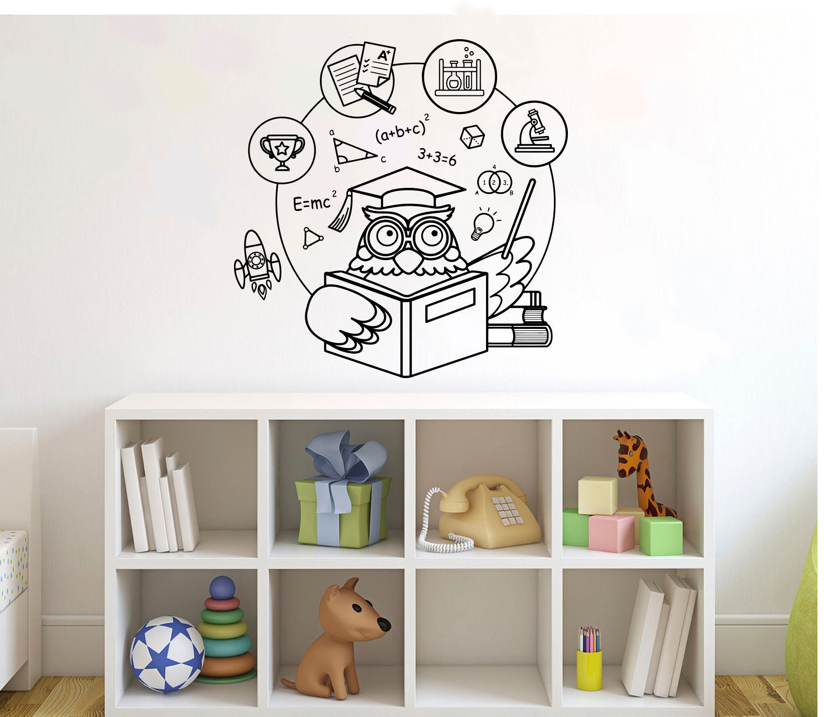 ig5140 Details about   Vinyl Wall Decal Education Owl Books School University College Stickers 