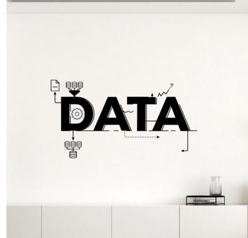 Adesivo da parete in vinile per analisi dei dati, crescita aziendale, decorazione artistica per ufficio in casa (123nr) immagine 1