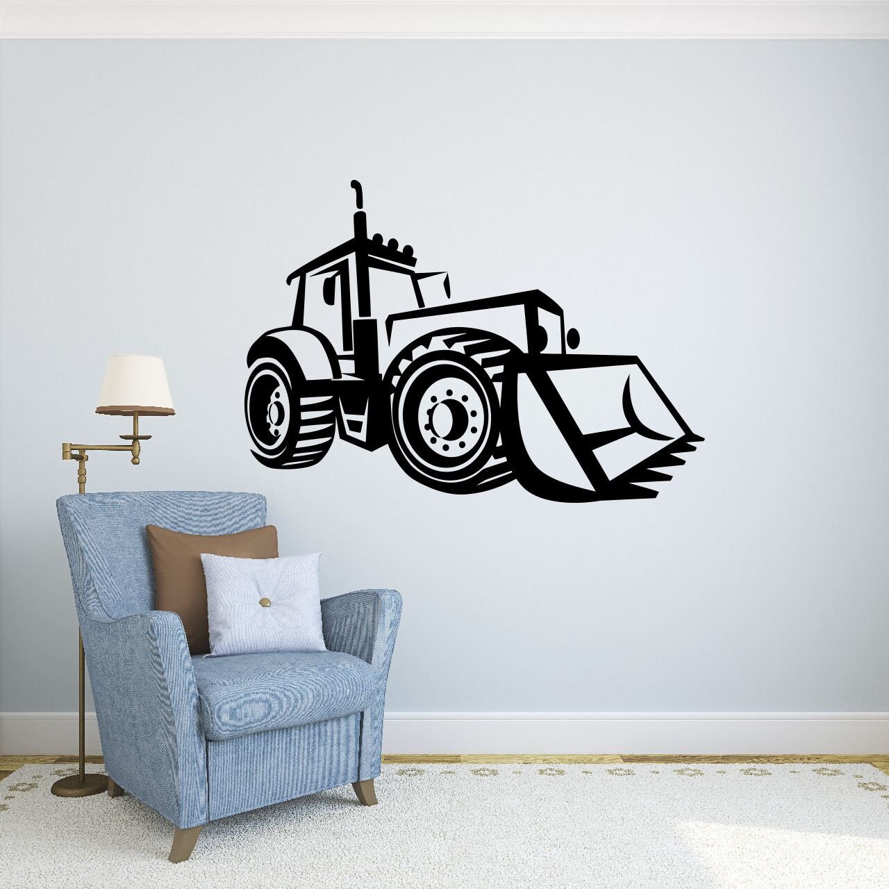 Kaufe Cartoon Traktor Engineering Fahrzeug Wandaufkleber