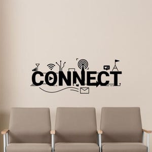 Verbinden Wandtattoo Vinyl Aufkleber Netzwerk Programmieren Home Office Technologie Art Dekor Stem Lab Schild Klassenzimmer 126nr