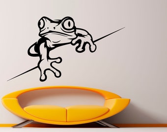 Green Dumpy Tree Frogs Animal Wall Art Stickers Mural Decal Kids Home Decor FA13 