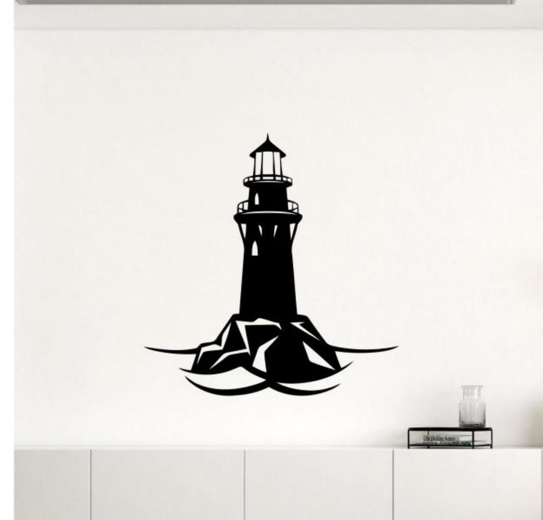 Lighthouse Wall Decal Vinyl Sticker Nautical Ocean Sea Beach Home ...