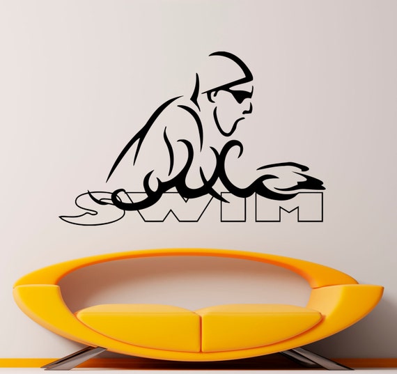 Swimming Wall Decal Vinyl Stickers Water Sports Art Interior Bedroom Removable Home Decor (4swm)