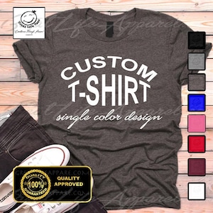 Custom T-shirt, Custom Tees, Personalized Shirt, Choose Your Text, Men&#39;s, Women&#39;s, V-necks, Unisex Kid
