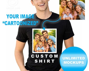 Custom Cartoon Family Portrait Shirt | Personalized Photo Tee