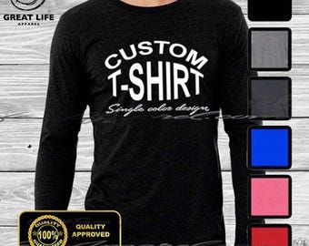 Aangepast shirt met lange mouwen, gepersonaliseerd shirt met lange mouwen, aangepaste tekst op shirt, gepersonaliseerd T-shirt, T-shirt op maat bedrukking