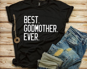 Camiseta "La mejor madrina del mundo", algodón hilado en anillo