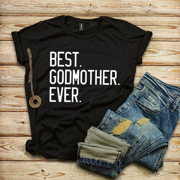 Bästa gudmor någonsin T-shirt, ringspunnen bomull